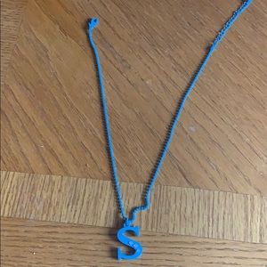 Teal S necklace